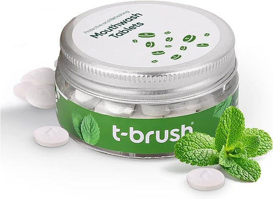 T-Brush Mouthwash for Adults with Floride, Mouthwash Fresh Breath Tablets to Help Fight Bad Breath, Zero Waste Alcohol Free 75 Tablets