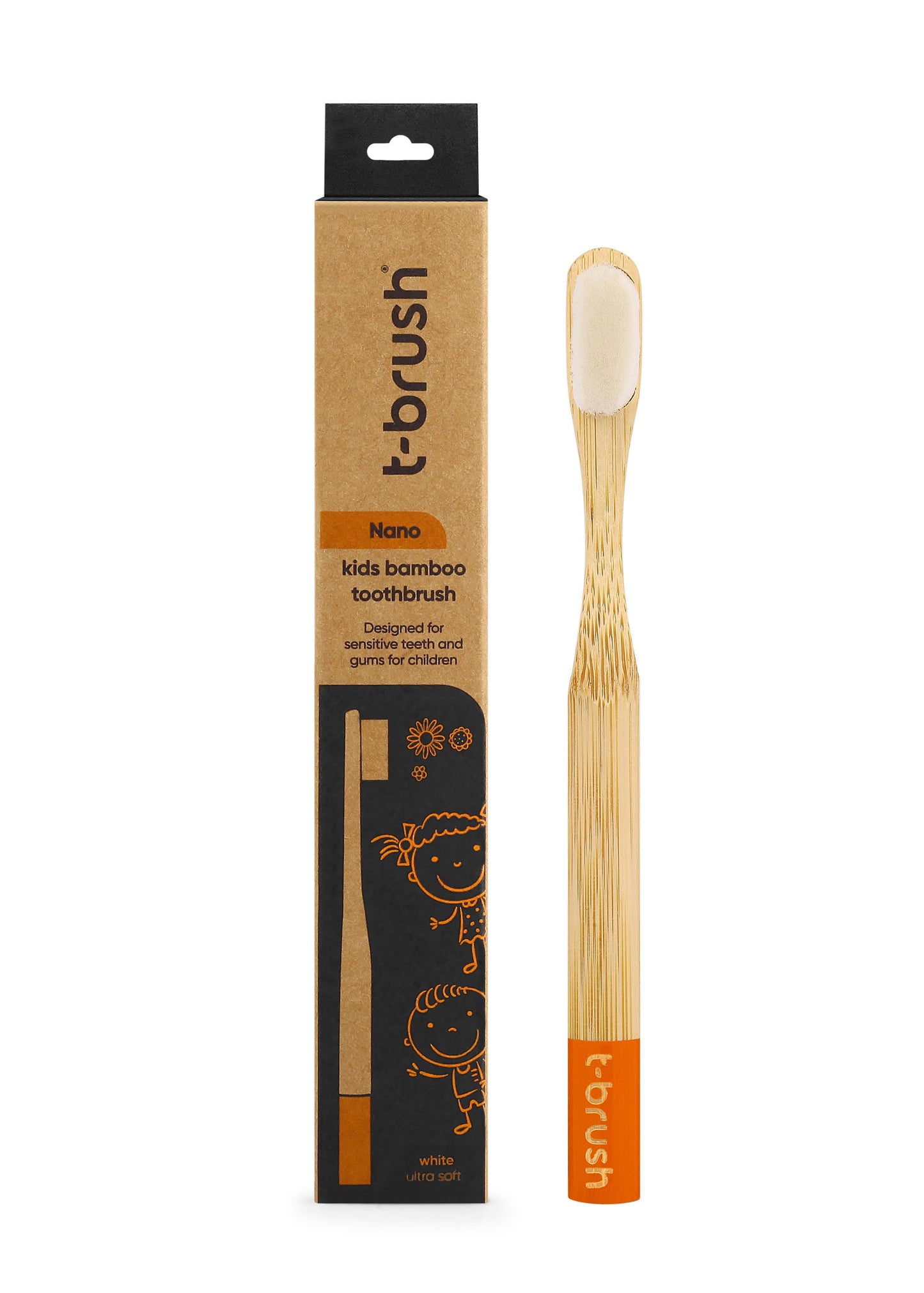 T-Brush Nono Kids Bamboo Toothbrush - Dupont Bristles - The Best Duo = Dupont + Bamboo - Best Gift - Natural Toothbrush -Essential Oral Care