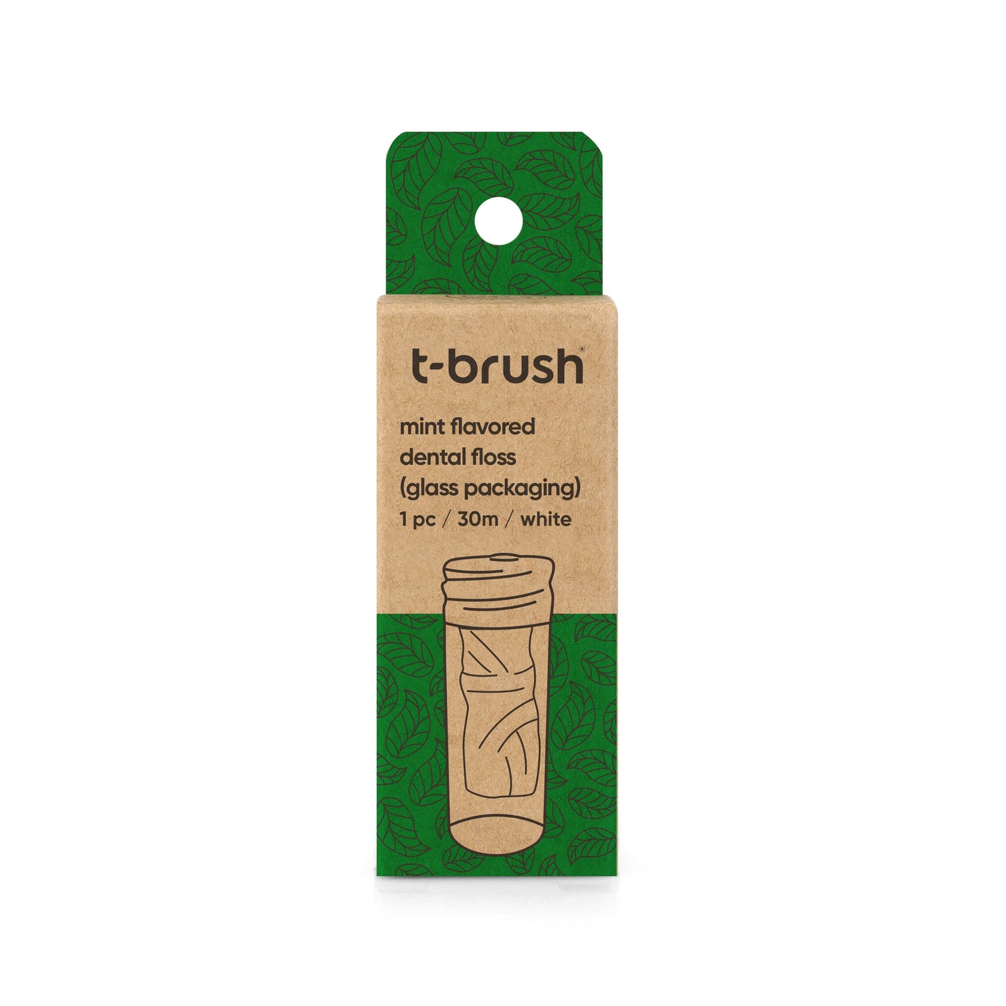 T-Brush Glass Bottle - Mint Flavored Floss  (30m)