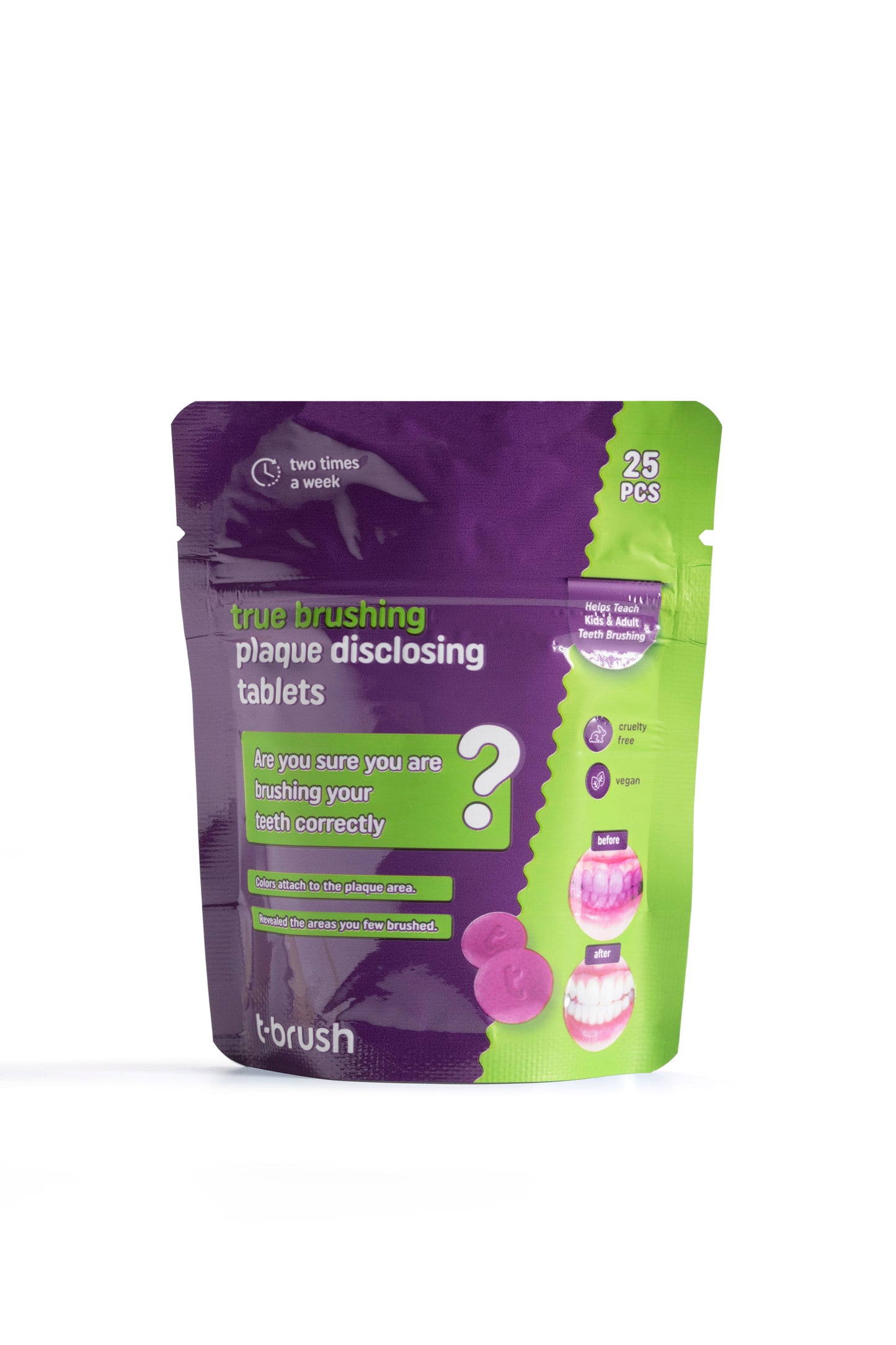 T-Brush - Plaque Disclosing Tablets - 25 Tablets