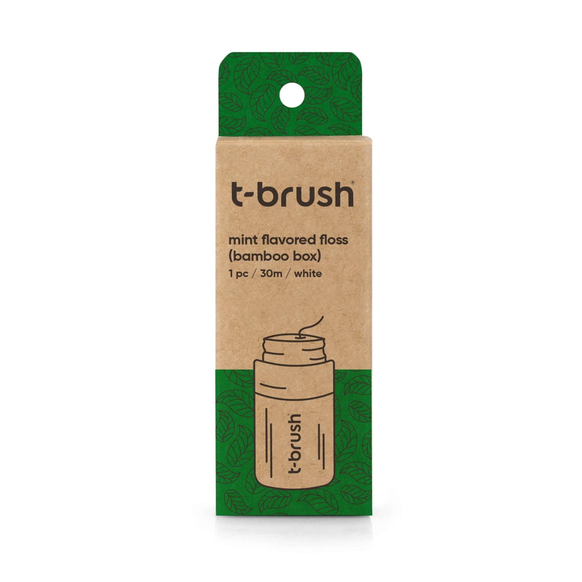 T - Brush Bamboo Box - Mint Flavored Dental Floss (30m) - Docorp