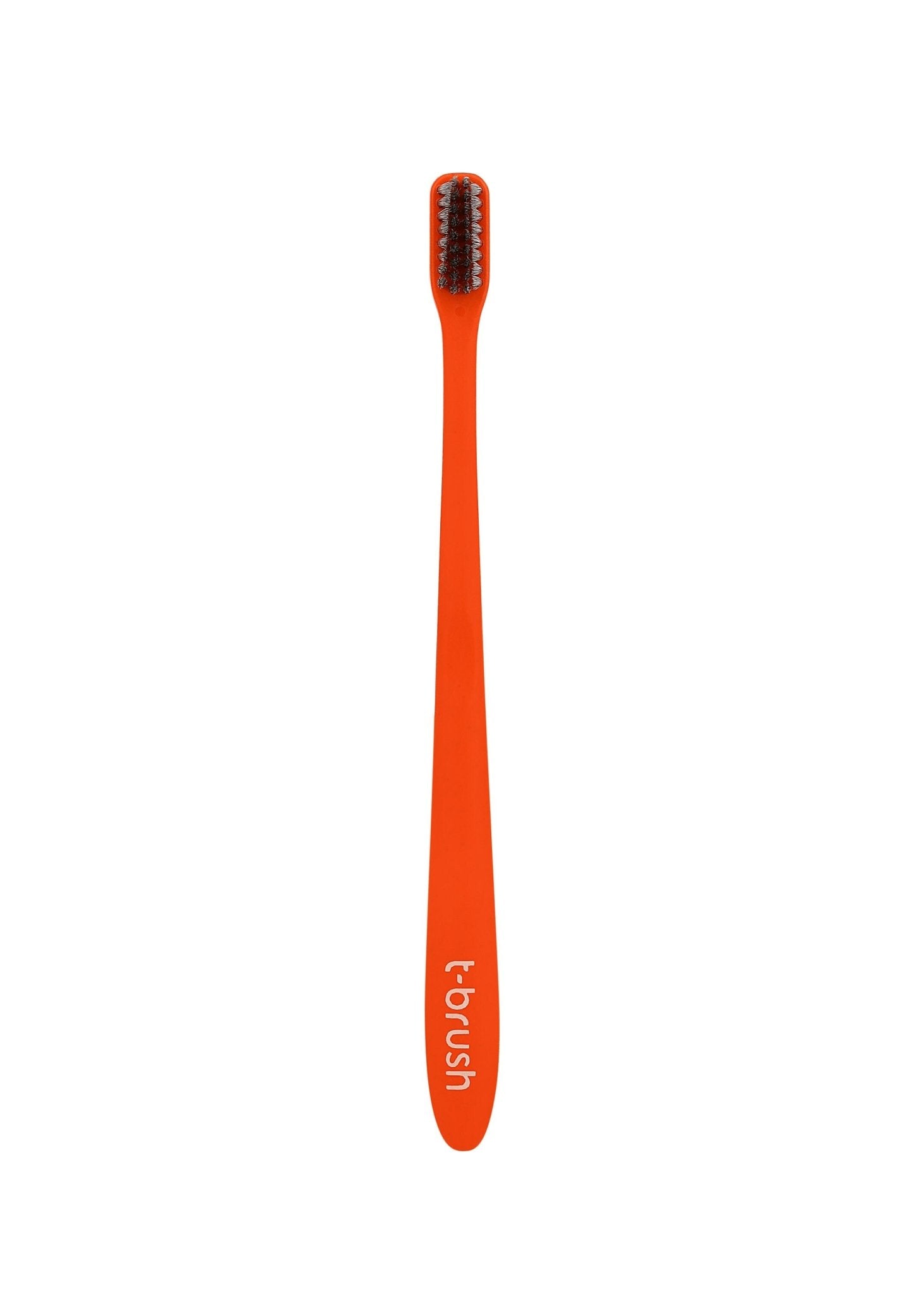 T - Brush Biodegradable Toothbrush - Red - Black Grey Colour - Medium Hard - Dupont Bristles - Docorp