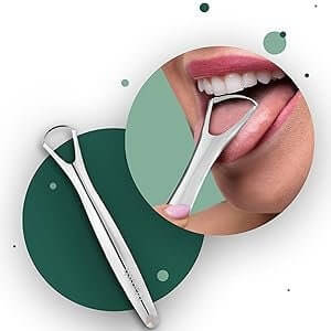 T - Brush Tongue Cleaner Stainless Steel Tongue Scraper, Oral Care, Breath Freshener - Docorp